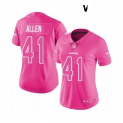 Womens Jacksonville Jaguars 41 Josh Allen Limited Pink Rush Fashion Football Jersey