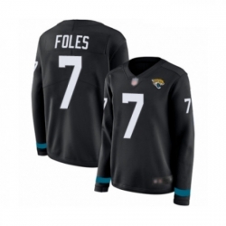 Womens Jacksonville Jaguars 7 Nick Foles Limited Black Therma Long Sleeve Football Jersey