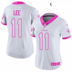 Womens Nike Jacksonville Jaguars 11 Marqise Lee Limited WhitePink Rush Fashion NFL Jersey