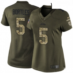 Womens Nike Jacksonville Jaguars 5 Blake Bortles Elite Green Salute to Service NFL Jersey