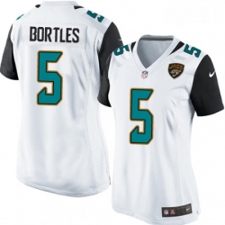 Womens Nike Jacksonville Jaguars 5 Blake Bortles Game White NFL Jersey