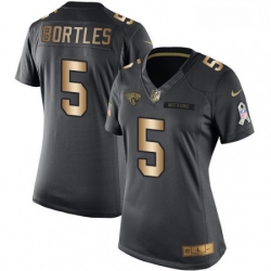 Womens Nike Jacksonville Jaguars 5 Blake Bortles Limited BlackGold Salute to Service NFL Jersey