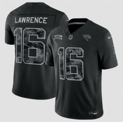 Youth Jacksonville Jaguars  16 Trevor Lawrence Black 2026 Salute to Service Limited Stitched Football Jersey