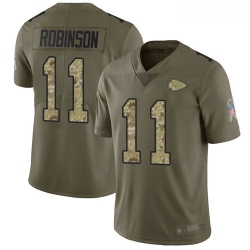 Chiefs 11 Demarcus Robinson Olive Camo Men Stitched Football Limited 2017 Salute To Service Jersey