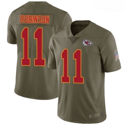 Chiefs 11 Demarcus Robinson Olive Men Stitched Football Limited 2017 Salute To Service Jersey