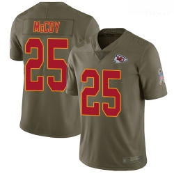 Chiefs 25 LeSean McCoy Olive Men Stitched Football Limited 2017 Salute To Service Jersey