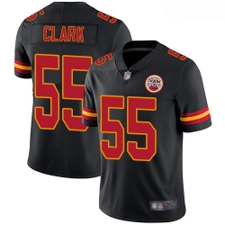 Chiefs 55 Frank Clark Black Men Stitched Football Limited Rush Jersey