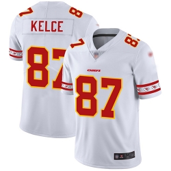 Chiefs 87 Travis Kelce White Mens Stitched Football Limited Team Logo Fashion Jersey