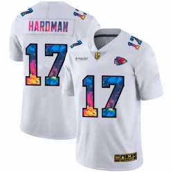 Kansas City Chiefs 17 Mecole Hardman Men White Nike Multi Color 2020 NFL Crucial Catch Limited NFL Jersey