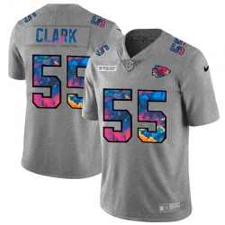 Kansas City Chiefs 55 Frank Clark Men Nike Multi Color 2020 NFL Crucial Catch NFL Jersey Greyheather