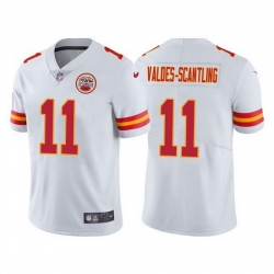 Men Kansas City Chiefs 11 Marquez Valdes Scantling White Vapor Untouchable Limited Stitched Football jersey