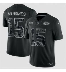 Men Kansas City Chiefs  15 Patrick Mahomes Black F U S E  2026 Salute to Service Limited Stitched Football Jersey