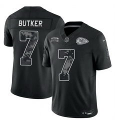 Men Kansas City Chiefs 7 Harrison Butker Black F U S E 2026 Salute to Service Limited Stitched Football Jersey Men Kansas City Chiefs 7 Harrison Butker Black F U S E 2026 Salute to Service Limited Stitched Football Jersey