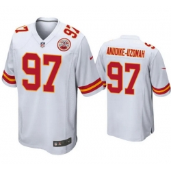 Men   Kansas City Chiefs 97 Felix Anudike Uzomah White Limited Stitched Football Game Jersey