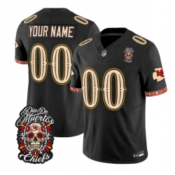 Men Kansas City Chiefs Active Player Custom Black F U S E  D%C3%ADa de los Muertos Vapor Limited Stitched Football Jersey