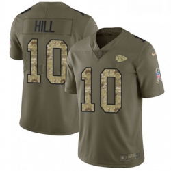 Men Nike Kansas City Chiefs 10 Tyreek Hill Limited OliveCamo 2017 Salute to Service NFL Jersey