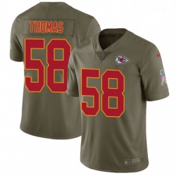 Men Nike Kansas City Chiefs 58 Derrick Thomas Limited Olive 2017 Salute to Service NFL Jersey