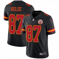 Men Nike Kansas City Chiefs 87 Travis Kelce Limited Black Rush Vapor Untouchable NFL Jersey