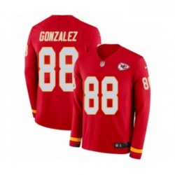 Men Nike Kansas City Chiefs 88 Tony Gonzalez Limited Red Therma Long Sleeve NFL Jersey