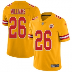 Nike Chiefs 26 Damien Williams Gold Men Stitched NFL Limited Inverted Legend Jersey