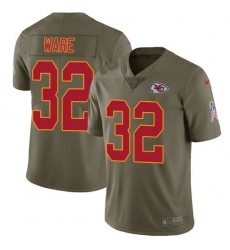 Nike Chiefs #32 Spencer Ware Olive Mens Stitched NFL Limited 2017 Salute to Service Jersey