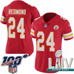 2020 Super Bowl LIV Women Nike Kansas City Chiefs #24 Will Redmond Red Team Color Vapor Untouchable Limited Player NFL Jersey