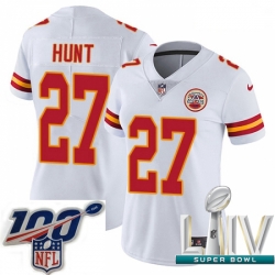 2020 Super Bowl LIV Women Nike Kansas City Chiefs #27 Kareem Hunt White Vapor Untouchable Limited Player NFL Jersey