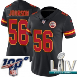 2020 Super Bowl LIV Women Nike Kansas City Chiefs #56 Derrick Johnson Limited Black Rush Vapor Untouchable NFL Jersey