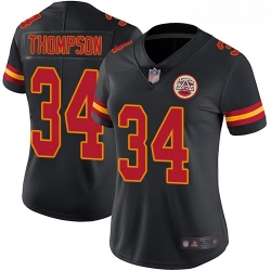 Chiefs #34 Darwin Thompson Black Women Stitched Football Limited Rush Jersey