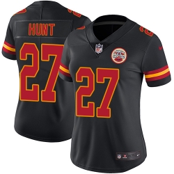 Nike Chiefs #27 Kareem Hunt Black Womens Stitched NFL Limited Rush Jersey