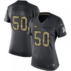 Nike Chiefs #50 Justin Houston Black Womens Stitched NFL Limited 2016 Salute to Service Jersey