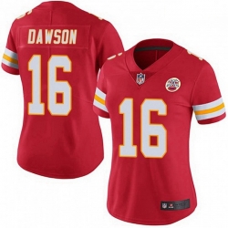 Women Kansas City Chiefs 16 Len Dawson Red Vapor Limited Jersey