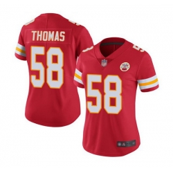 Women Kansas City Chiefs 58 Derrick Thomas Red Vapor Stitched Jersey