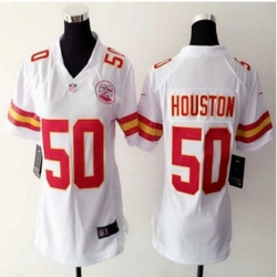 Women NEW Chiefs #50 Justin Houston White Stitched NFL Elite Jersey