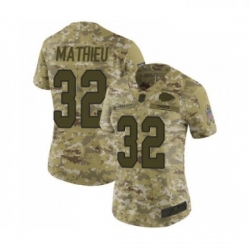 Womens Kansas City Chiefs 32 Tyrann Mathieu Limited Camo 2018 Salute to Service Football Jersey