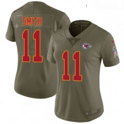 Womens Nike Kansas City Chiefs 11 Alex Smith Limited Olive 2017 Salute to Service NFL Jersey