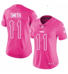 Womens Nike Kansas City Chiefs 11 Alex Smith Limited Pink Rush Fashion NFL Jersey