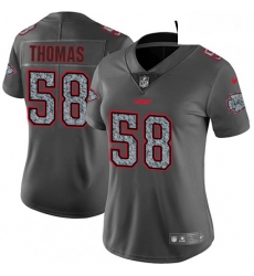 Womens Nike Kansas City Chiefs 58 Derrick Thomas Gray Static Vapor Untouchable Limited NFL Jersey