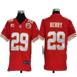 Nike Chiefs #29 Eric Berry Red Team Color With C Patch Youth Stitched NFL Elite Jersey