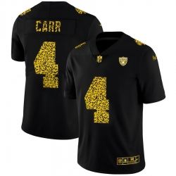 Las Vegas Raiders 4 Derek Carr Men Nike Leopard Print Fashion Vapor Limited NFL Jersey Black