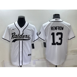 Men Las Vegas Raiders 13 Hunter Renfrow White Cool Base Stitched Baseball Jersey