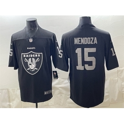 Men Las Vegas Raiders  15 Fernando Mendoza Black Team Big Logo Vapor Untouchable Limited Stitched Football Jersey