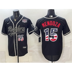 Men Las Vegas Raiders  15 Fernando Mendoza Black USA 250 Fourth of July Vapor Limited Stitched Baseball Jersey