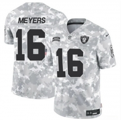 Men Las Vegas Raiders 16 Jakobi Meyers 2024 F U S E Arctic Camo Salute To Service Limited Stitched Football Jersey