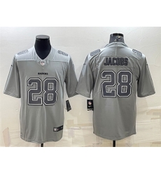 Men Las Vegas Raiders 28 Josh Jacobs Grey Atmosphere Fashion Stitched Jersey