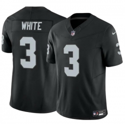 Men Las Vegas Raiders 3 Zamir White Black 2024 F U S E Vapor Stitched Football Jersey