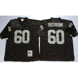 Men Las Vegas Raiders 60 Otis Sistrunk Black M&N Throwback Jersey