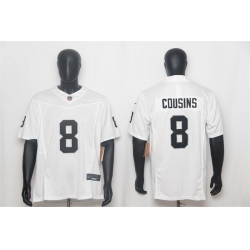 Men Las Vegas Raiders  8 Kirk Cousins White 2026 F U S E  Vapor Untouchable Limited Stitched Football Jersey