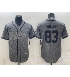 Men Las Vegas Raiders 83 Darren Waller Grey With Patch Cool Base Stitched Baseball Jersey