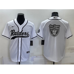 Men Las Vegas Raiders White Team Big Logo With Patch Cool Base Stitched Baseb